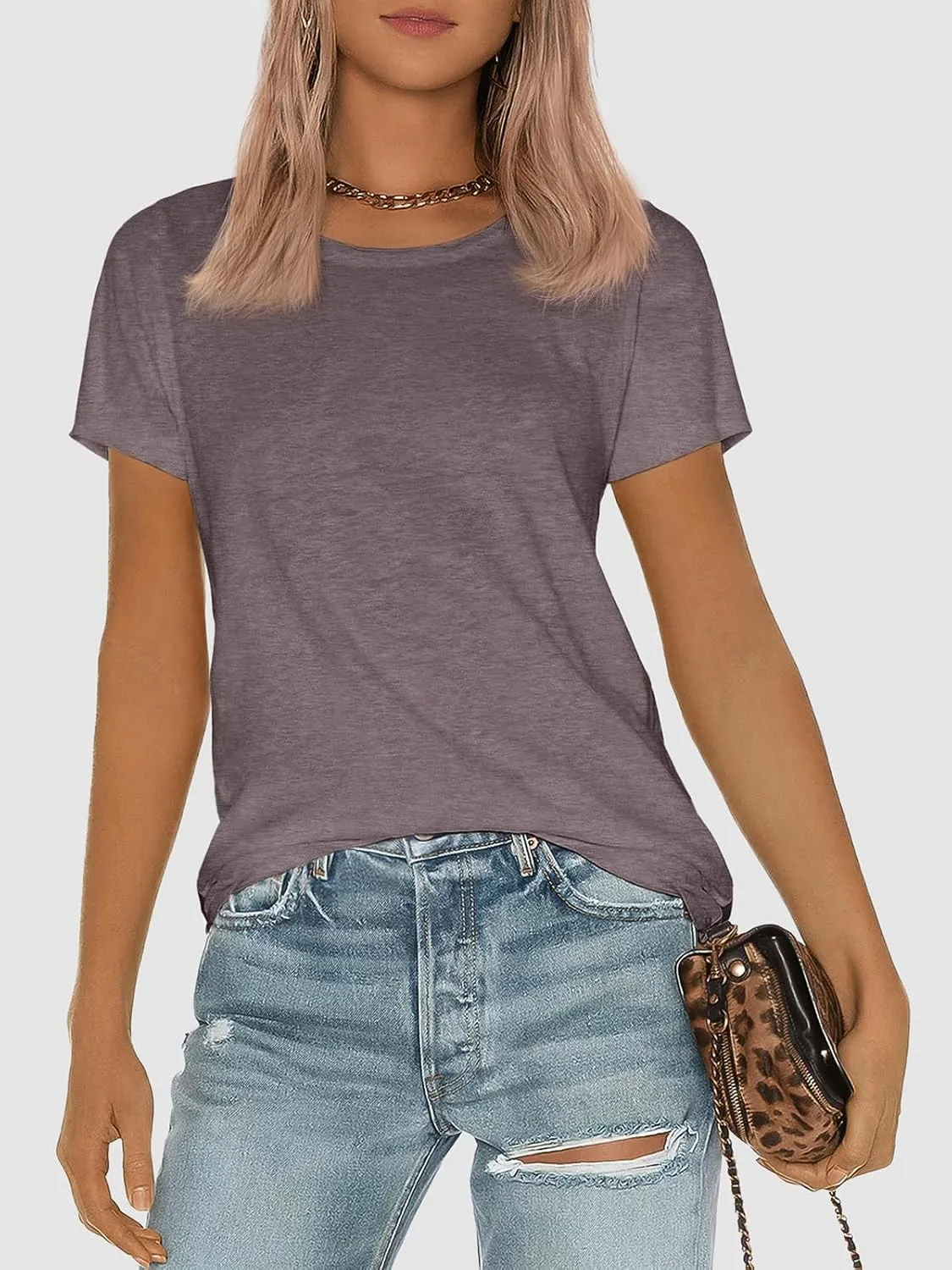 ATHMILE Womens T Shirt Summer Tops Short Sleeve Fashion Basic Casual Oversized Beach Vacation Clothes 2025 Trendy