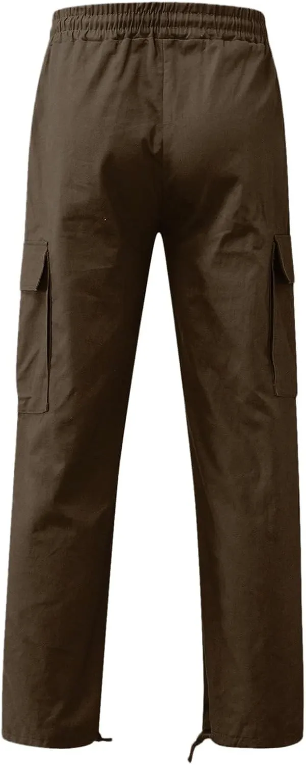 Cargo Sweatpants for Men Pockets Regular & Big Man Sizes Casual Jogger Pant Men's Fleece Lined Cargo Sweatpants Open