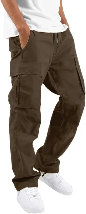 Cargo Sweatpants for Men Pockets Regular & Big Man Sizes Casual Jogger Pant Men's Fleece Lined Cargo Sweatpants Open