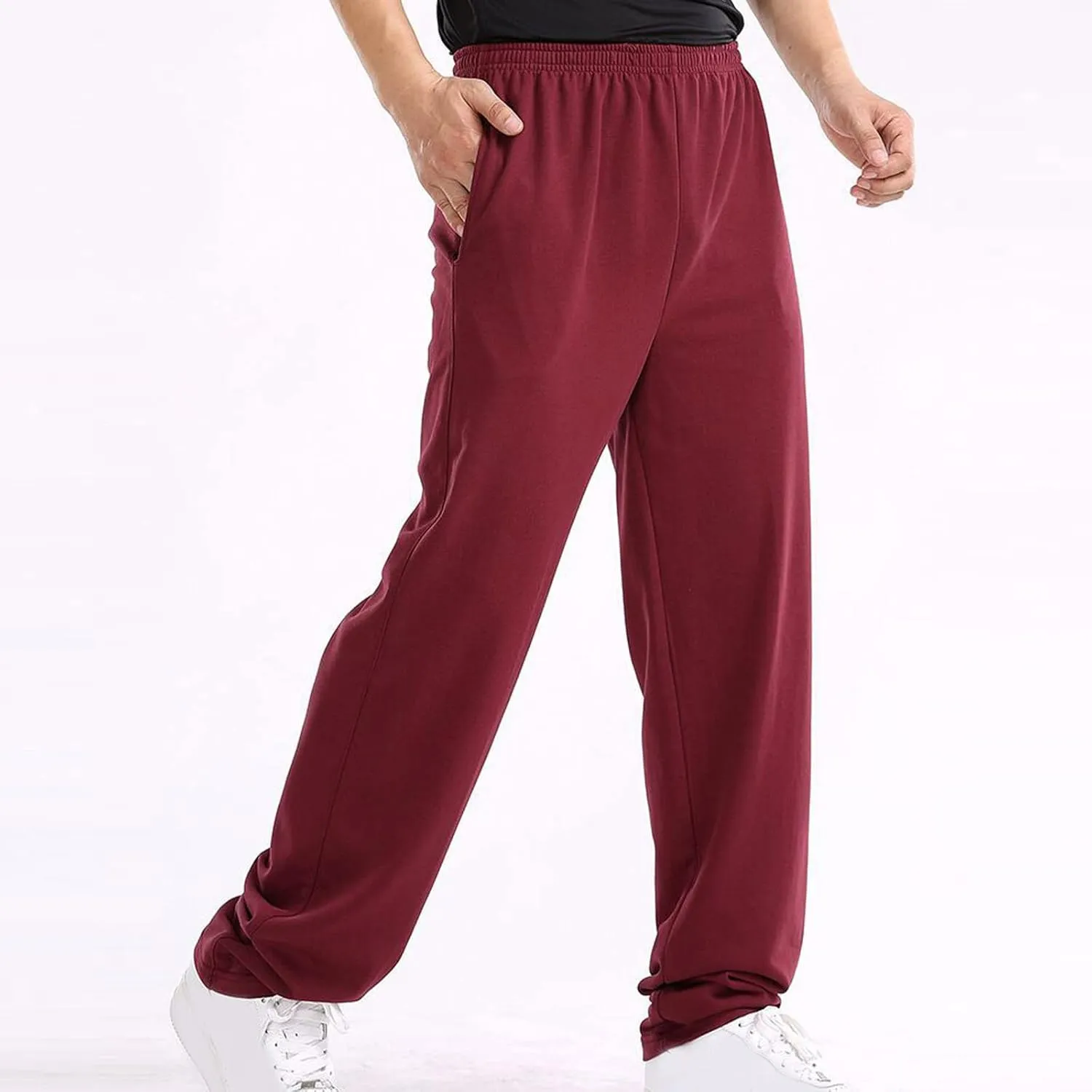 Cargo Trousers for Men Sweatpants for Men Fashion Men's Sport Color Bandage Casual Loose Sweatpants Drawstring Pant