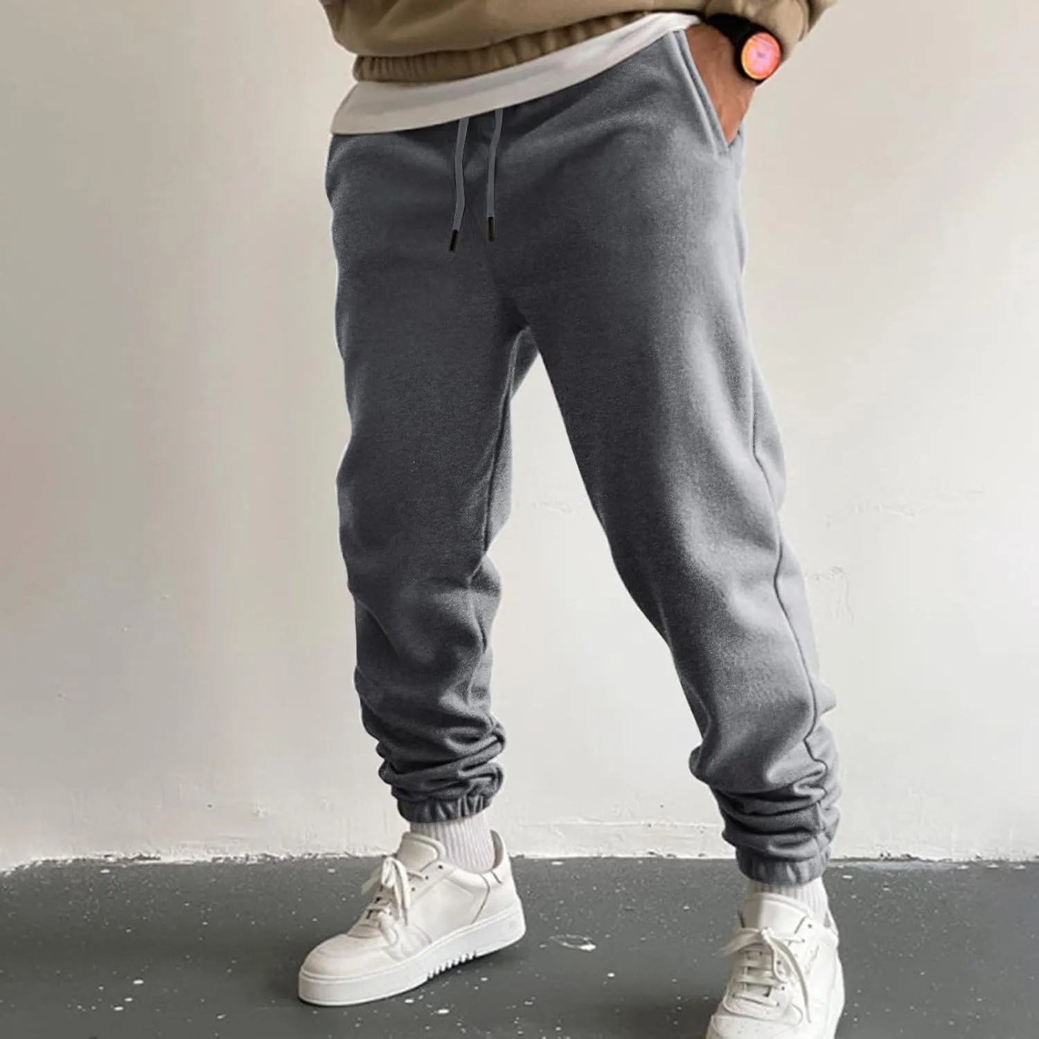 Cargo Trousers for Men Sweatpants for Men Men's Sweatpants Casual Lounge Cotton Pants Open Bottom Straight Leg Sweat