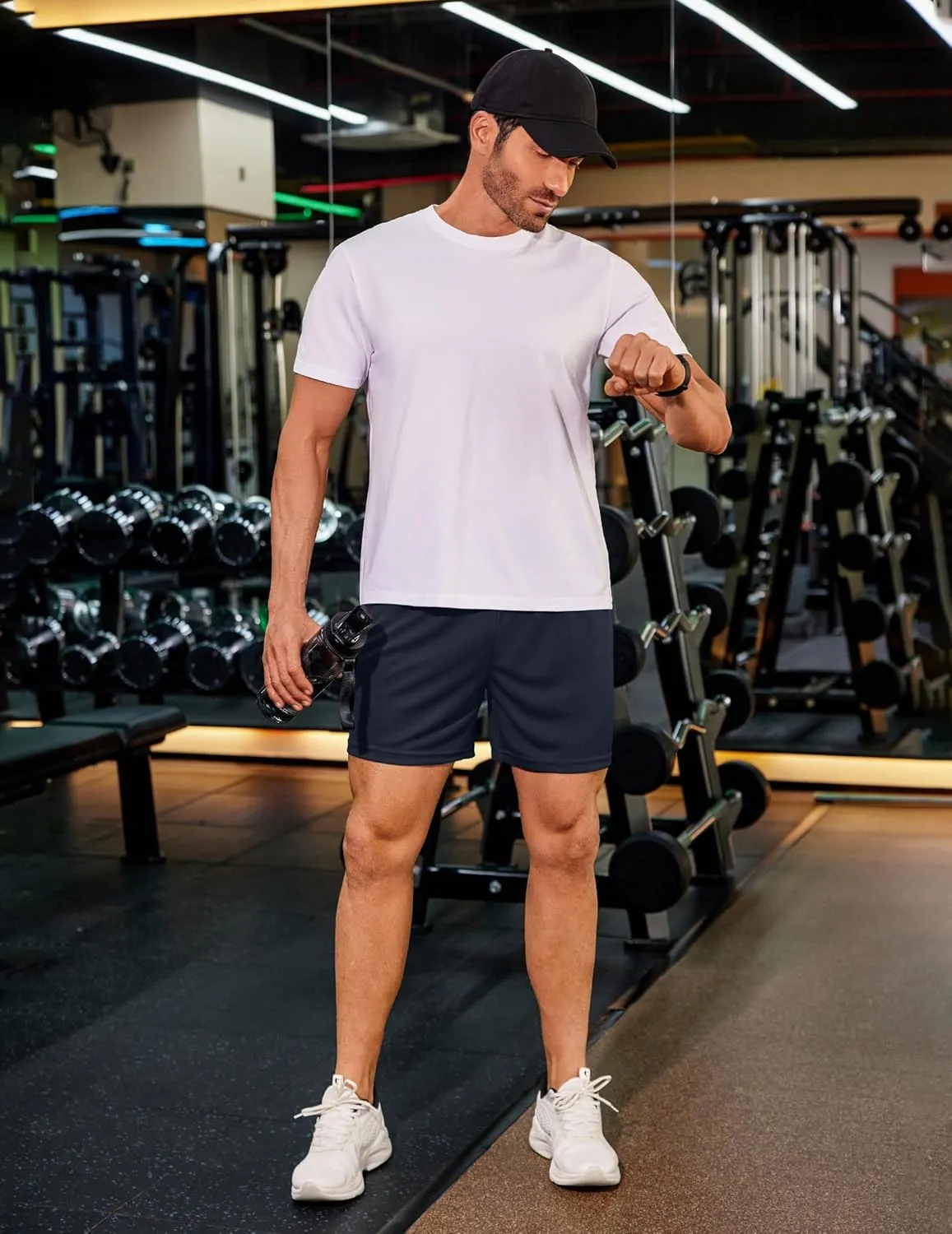 COOFANDY Men's 2 Pack Gym Workout Shorts 5 Inch Mesh Athletic Shorts Quick Dry Running Shorts with Pockets