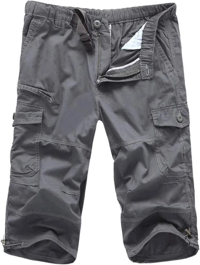 Mens Cargo Hiking Shorts 7 Inseam Multi-Pocket Outdoor Military Combat Lightweight Tactical Work Utility Shorts with Belted