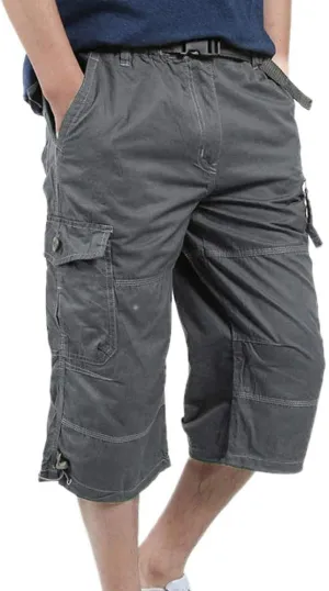 Mens Cargo Hiking Shorts 7 Inseam Multi-Pocket Outdoor Military Combat Lightweight Tactical Work Utility Shorts with Belted