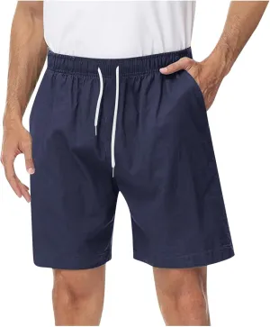 Men's Chino Shorts Casual Elastic Waist Drawstring Lightweight Workout Lounge Beach Jersey Sweat Shorts
