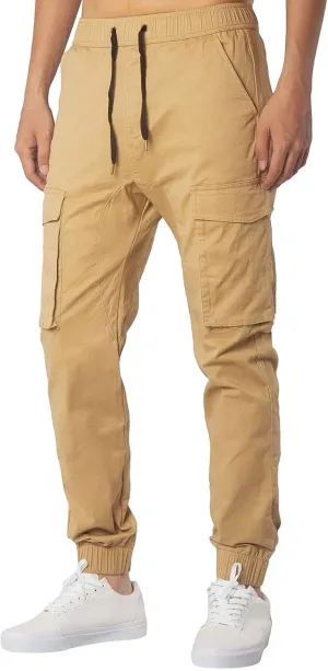 Mens Workout Cargo Sweatpants for Men Men's Cotton Casual Cargo Pants Lightweight Stretch Work Hiking Outdoor Elastic