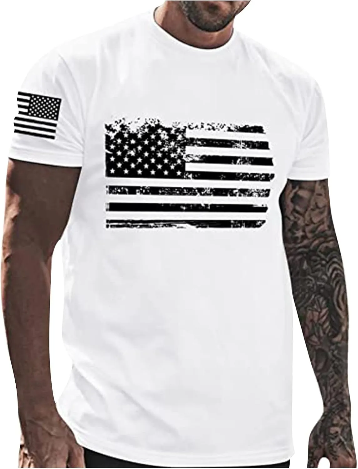 RTRDE Men's Flag T-Shirts Graphic Tees Crewneck Election 2024 Shirt Patriotic Short Sleeve Print Tshirts, M-5XL