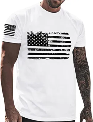 RTRDE Men's Flag T-Shirts Graphic Tees Crewneck Election 2024 Shirt Patriotic Short Sleeve Print Tshirts, M-5XL