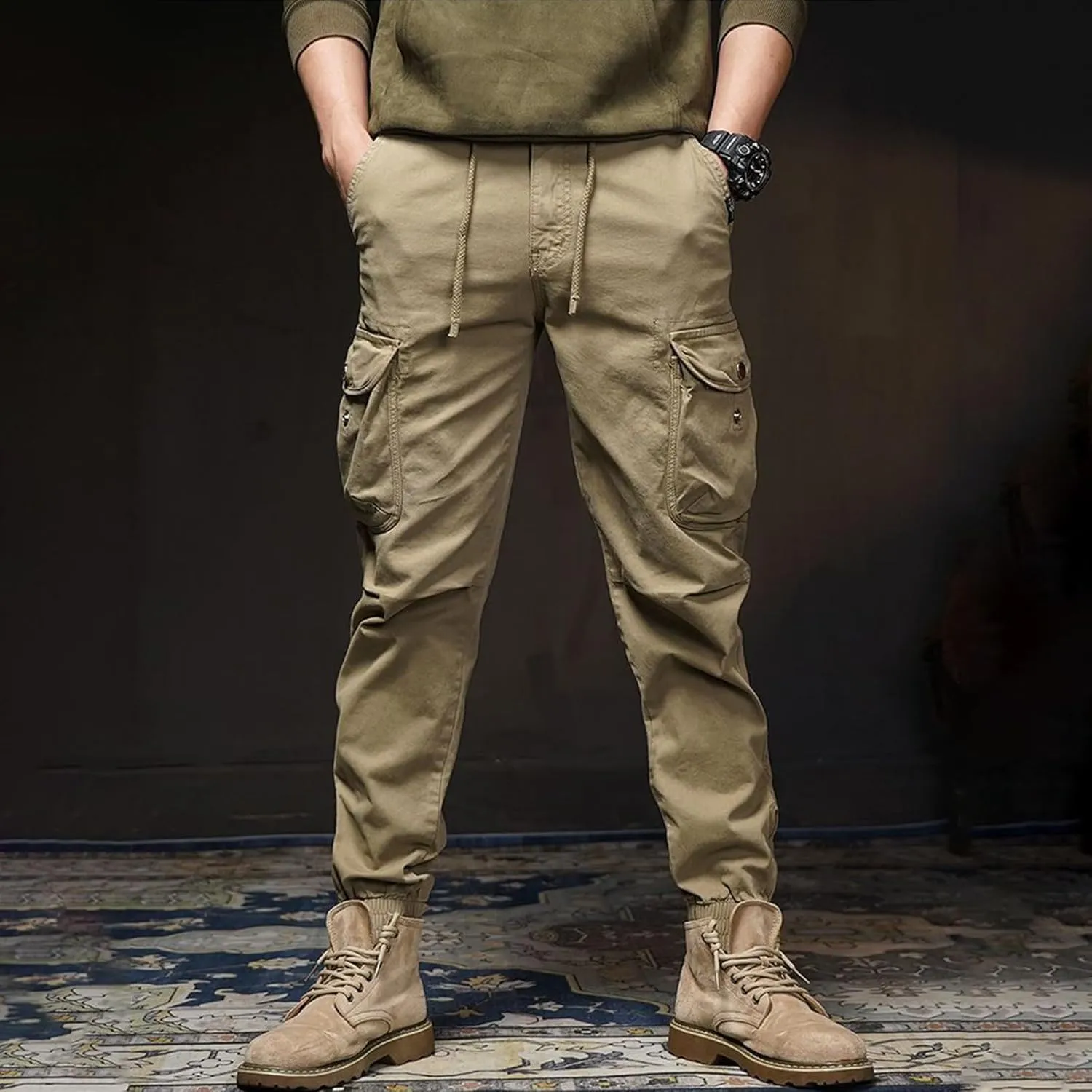 Tactical Cargo Pants for Men Quick Dry Waterproof Ripstop Hiking Pants Lightweight Carpenter Work Pants with Pockets