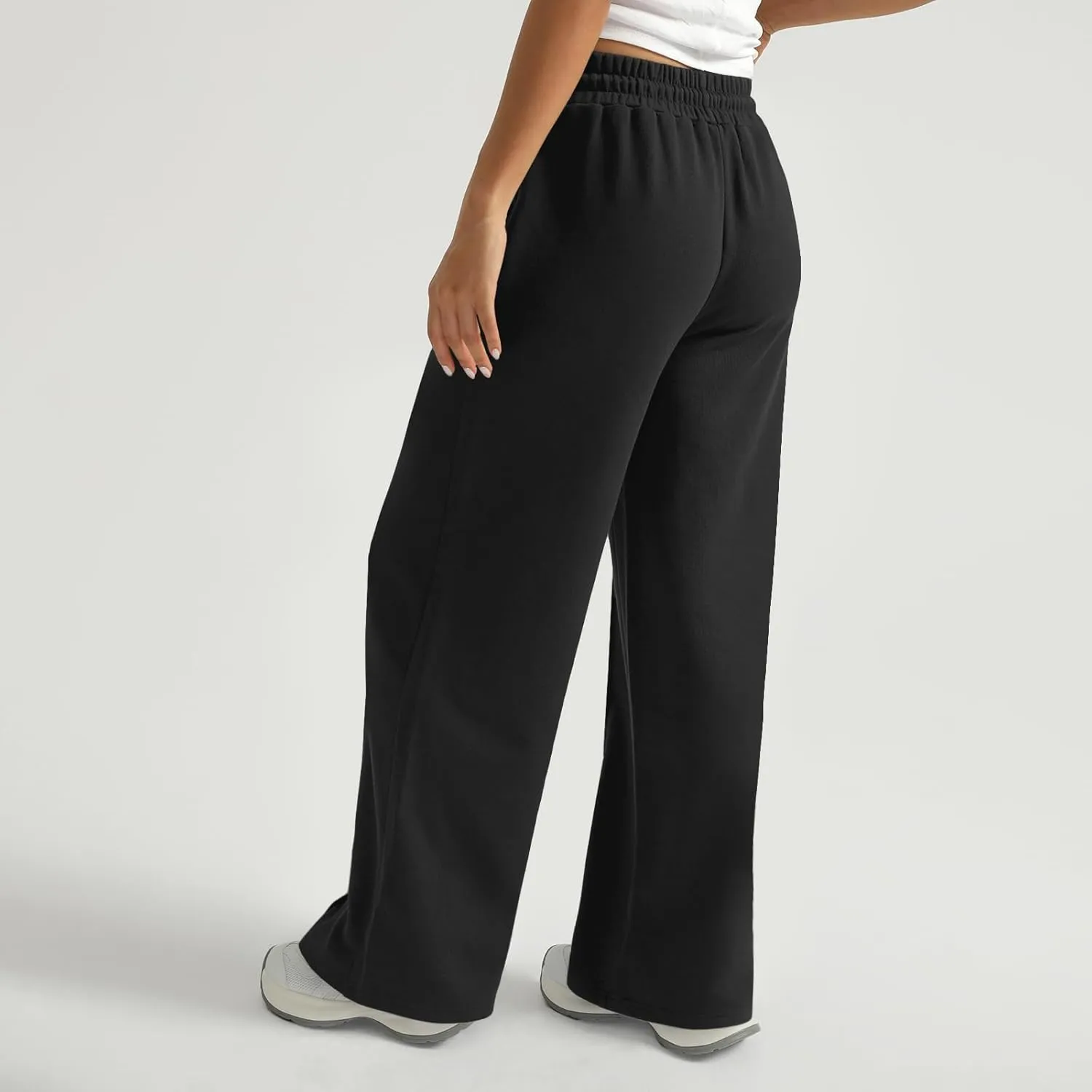 Wide Leg Sweatpants Women Baggy Casual Drawstring High Waisted Flared Pants Loose Lightweight Joggers with Pockets