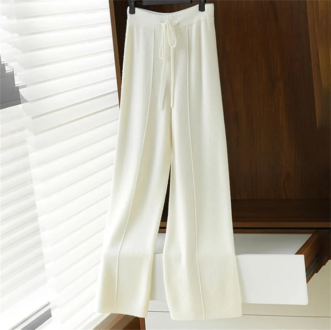 Women's Temperament Wide-Leg Pants High-Waisted Pants Loose Casual Straight Leg Outside to Wear Trousers
