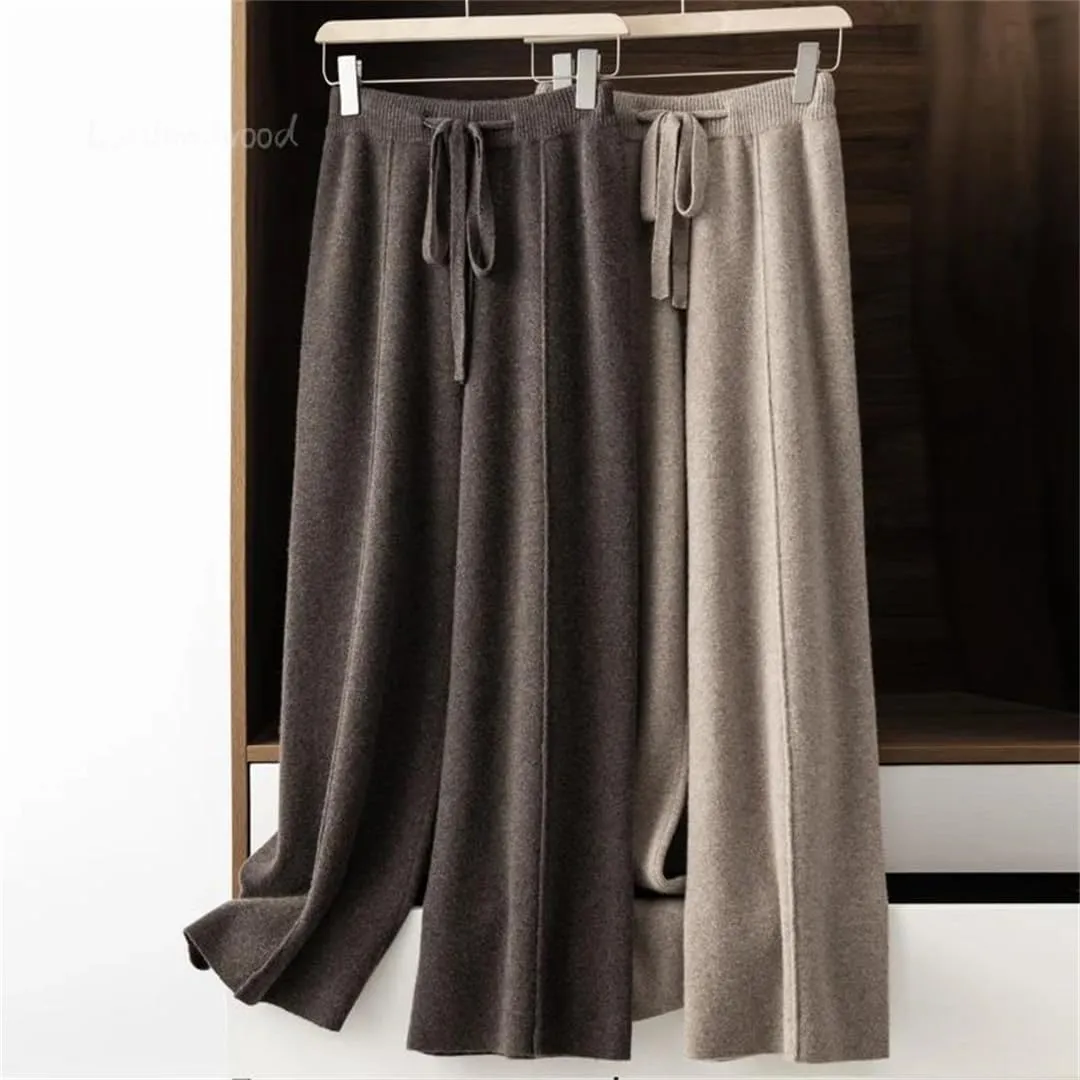 Women's Temperament Wide-Leg Pants High-Waisted Pants Loose Casual Straight Leg Outside to Wear Trousers